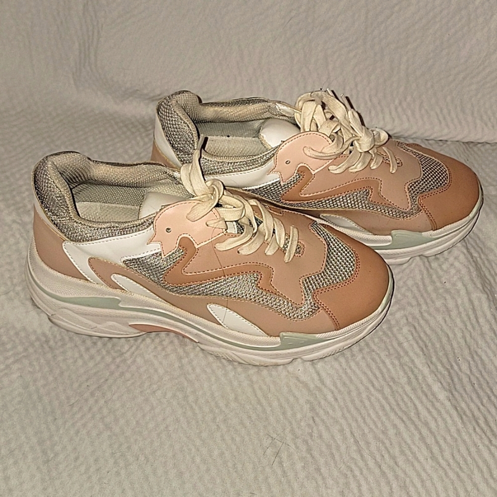 Gunmetal womens chunky sneakers